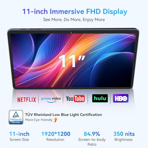 Tablet Android 15 Tablet-11 Inch FHD Display, 24GB RAM 256GB ROM /2TB TF, T615 Octa-Core AI Tablets, 8000mAh/18W Fast Charge, 5G WiFi & 16MP Camera