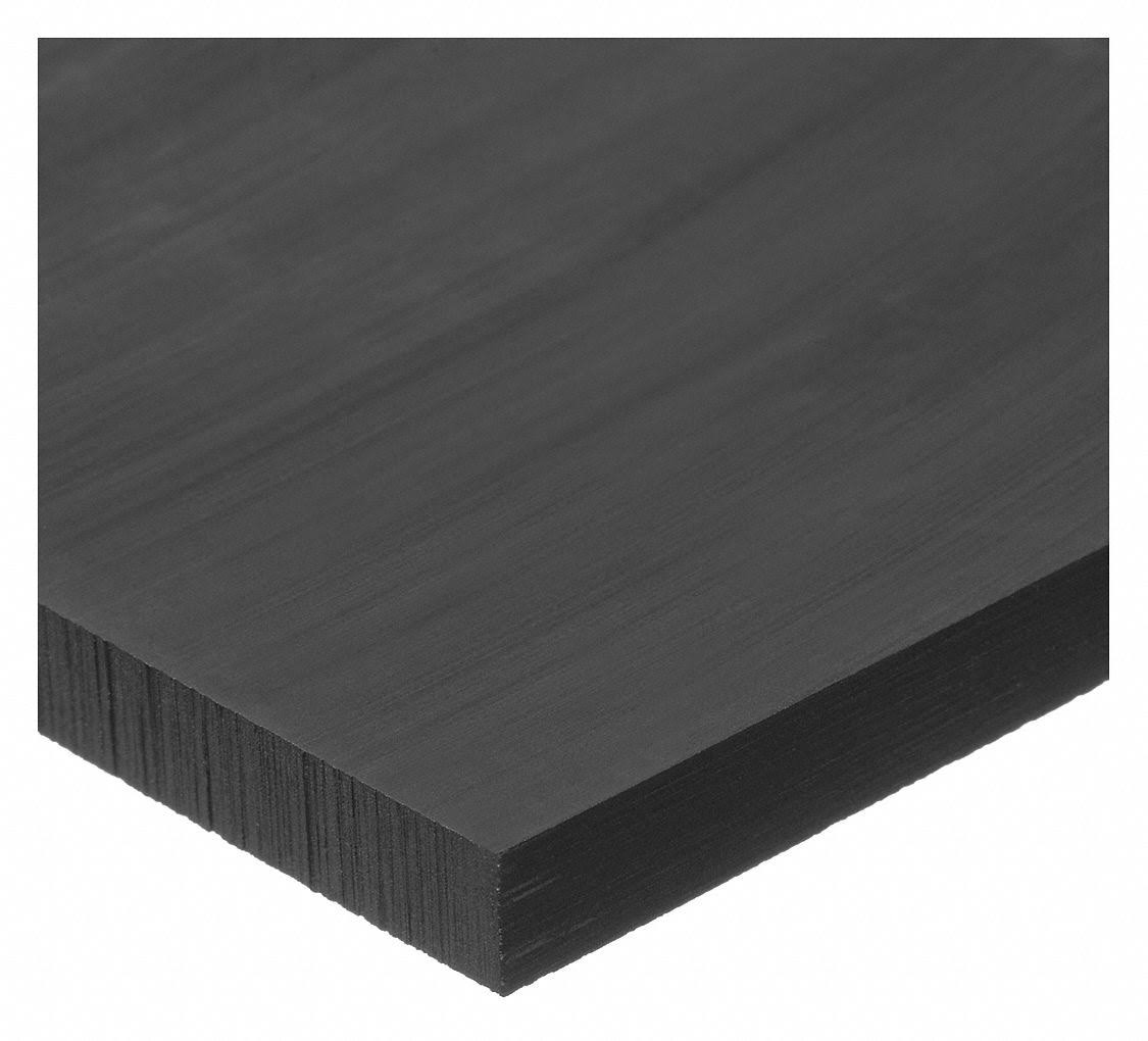 Grainger Black UHMW Polyethylene Plastic Sheet - 1-1/2x22 Thick x 36x22 Long x 48x22 Long