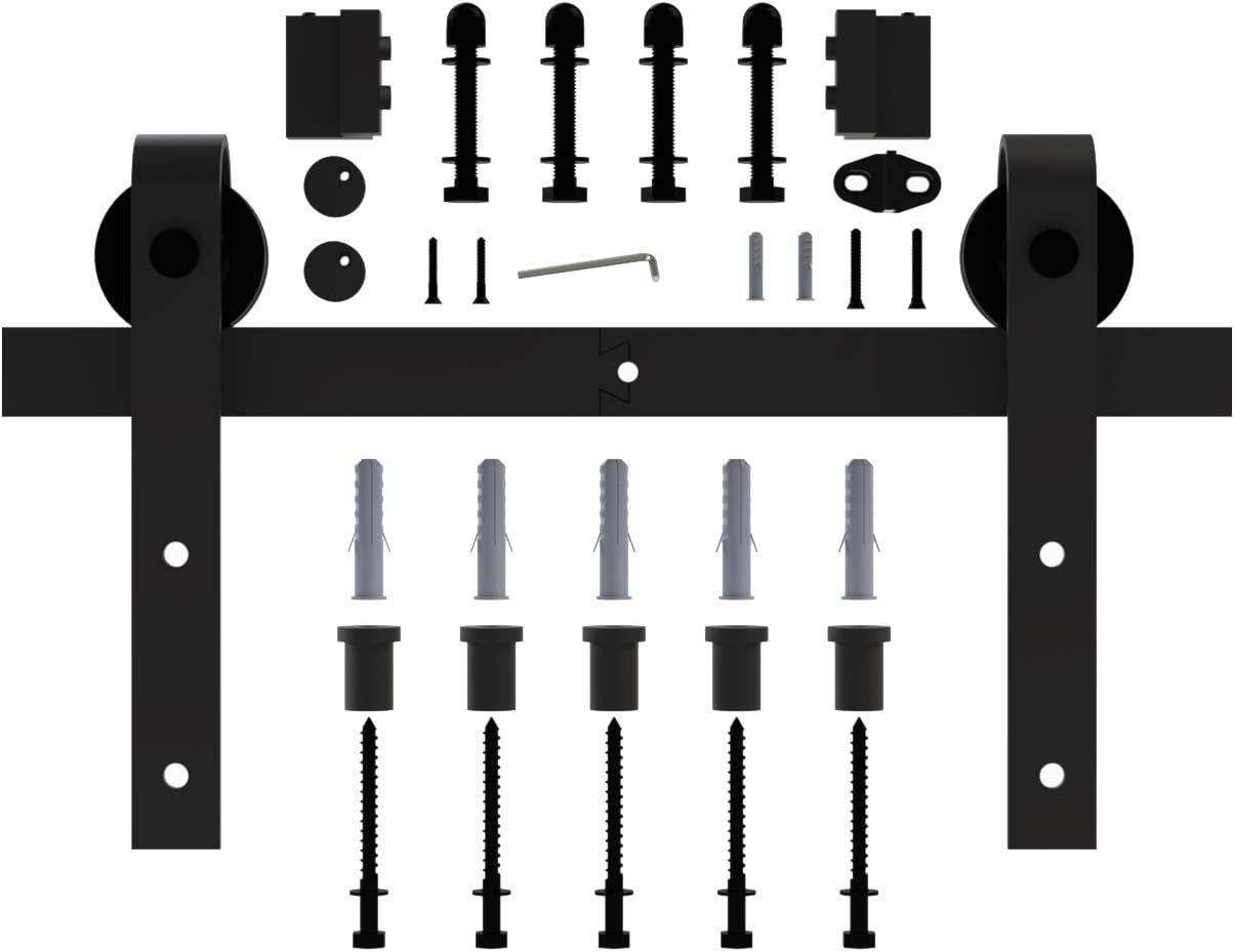 YIGOLD 6.6ft Sliding Barn Door Hardware Kit,Antique Style,Sliding Smoothly Quietly,Factory Outlet Upgraded Version Quality Carbon Steel
