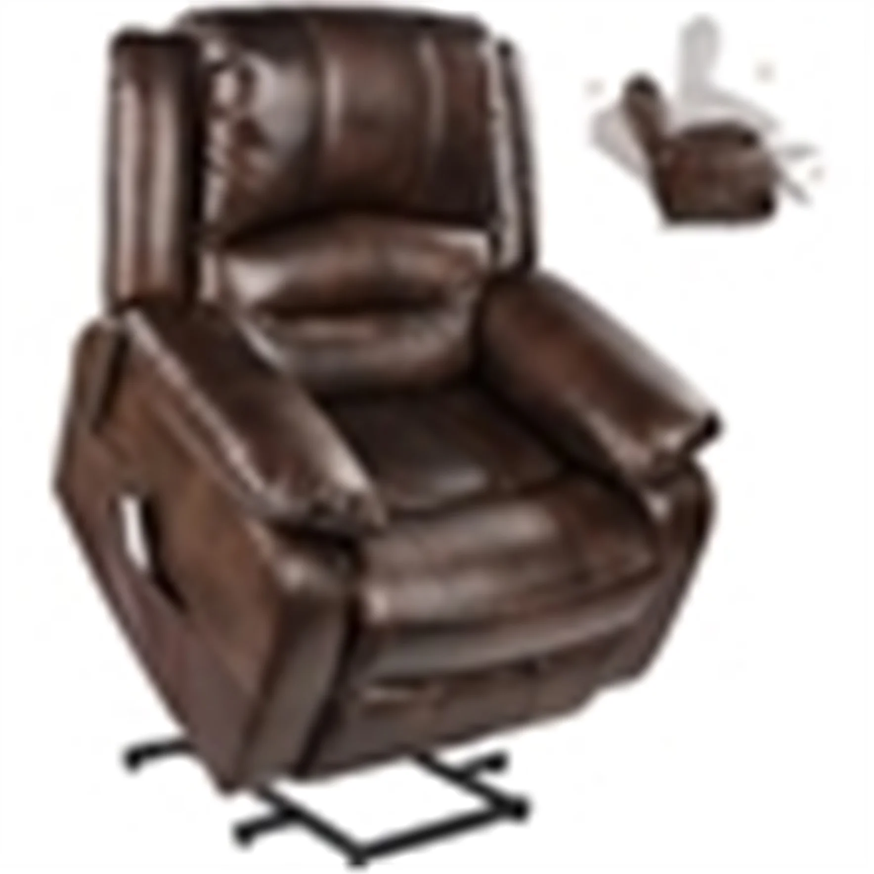 Power Lift Recliner Chair with Silent Motor & USB Charging Port (Brown) - Curated Treasures Market