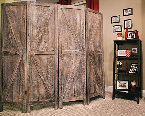 Premium Home Room Divider and Folding Privacy Screens for Partition, Wall dividers, Room Separator, Temporary Wall, Rustic Barnwood (Barnwood X)