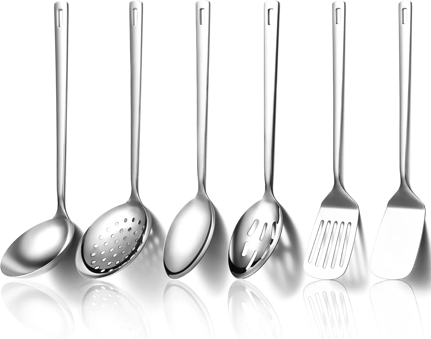 Gold Kitchen Utensils Set 6pcs, Titanium Plating Stainless Steel Cooking Utensils Set, Heavy Duty Kitchen Tools Spatulas Set
