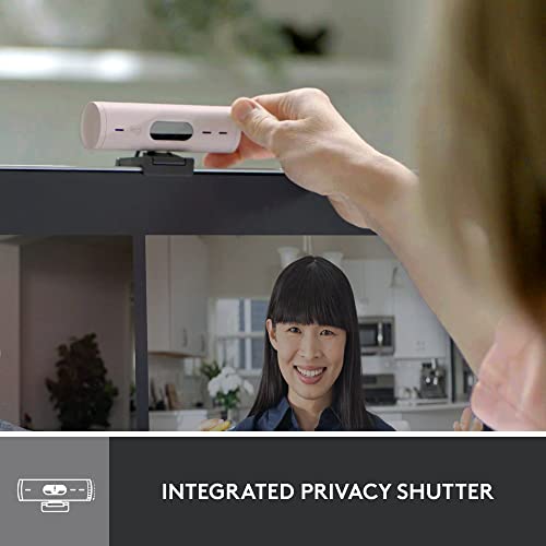 Logitech Brio 500 Full HD Webcam with Auto Light Correction,Show Mode, Dual Noise Reduction Mics, Webcam Privacy Cover, Works with Microsoft Teams