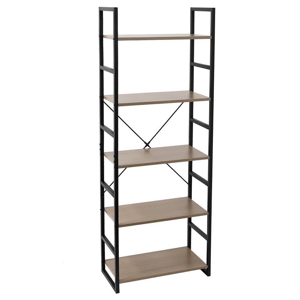 4 / 5 Tier Bookcase Shelf Storage Organizer Wood and Metal Bookshelf - 4 Tier