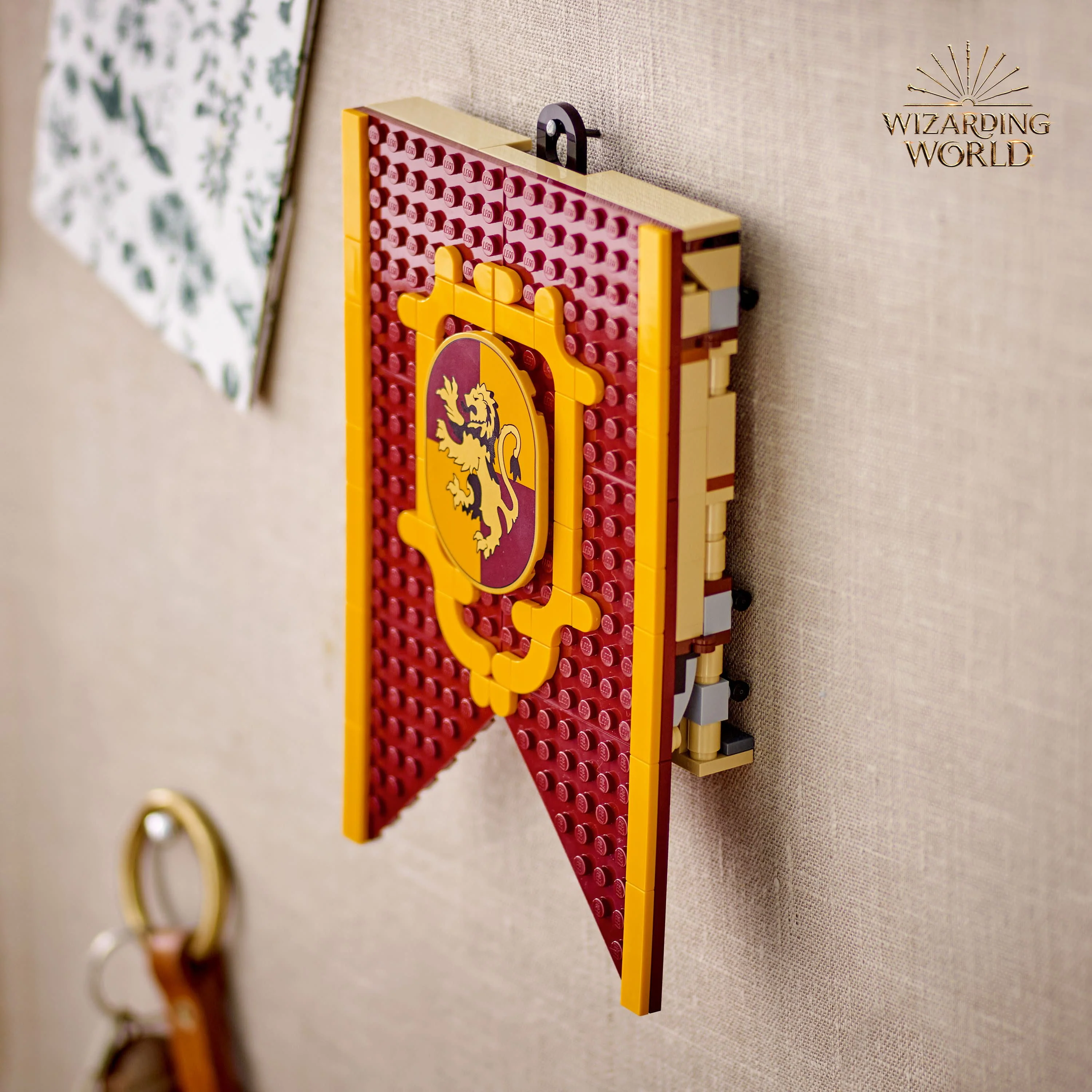 LEGO Harry Potter Gryffindor House Banner Set 76409, Hogwarts Castle Common Room Toy or Wall Display, Fold Up Travel Toy