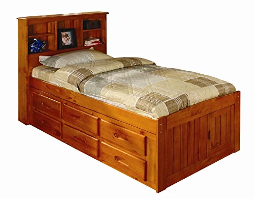 Discovery World Furniture White Full Bookcase Bed with 6 Drawers