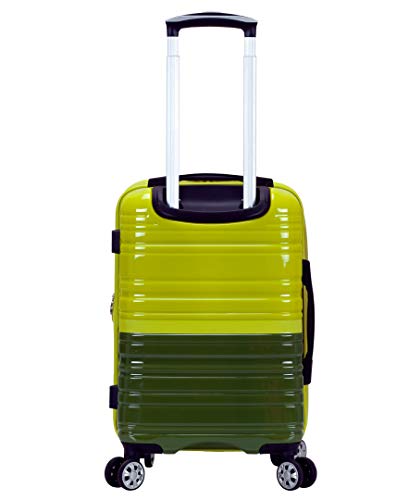 Rockland Melbourne Hardside Expandable Luggage with Spinner Wheels, 2TONEBLUE, 2 Piece (20/28)