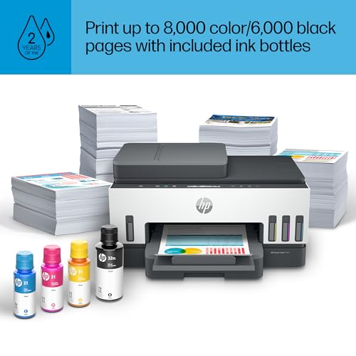 HP Smart -Tank 7301 Wireless All-in-One Cartridge-free Ink Printer, up to 2 years of ink included, mobile print, scan, copy