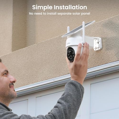 AOSU Security Cameras Outdoor Wireless, No Subscription, Solar-Powered, Home Security Cameras System with 360° Pan & Tilt, Auto Tracking