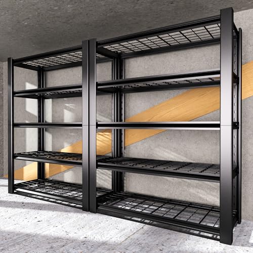 5-Tier Heavy Duty Garage Shelving Unit with Wire Shelves,3000 LBS Capacity Metal Storage Rack 72"H x 48"W x 20"D