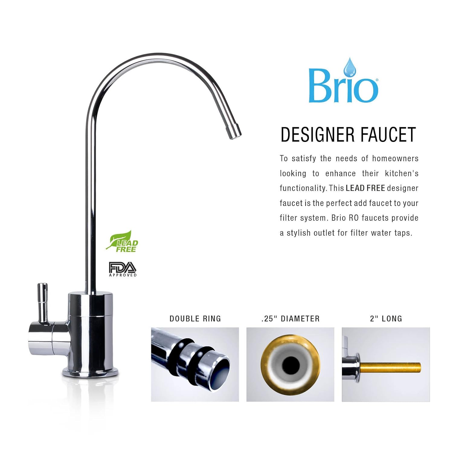 Brio High Capacity Under Sink 5-Stage Reverse Osmosis Drinking Water Filtration System and Ultimate Water Softener - LROQ500