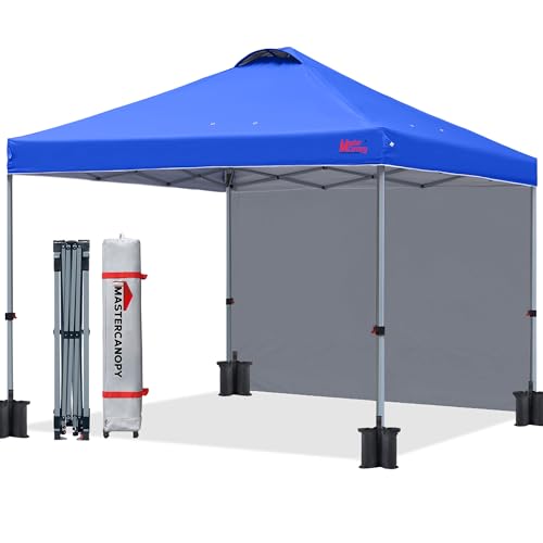 MASTERCANOPY Durable Pop-up Canopy Tent with 1 Sidewall (10'x10',White)