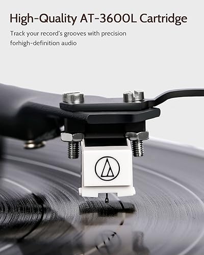 1 by ONE Bluetooth Turntable HiFi System with 36 Watt Bookshelf Speakers, Patend Designed Vinyl Record Player with Magnetic Cartridge