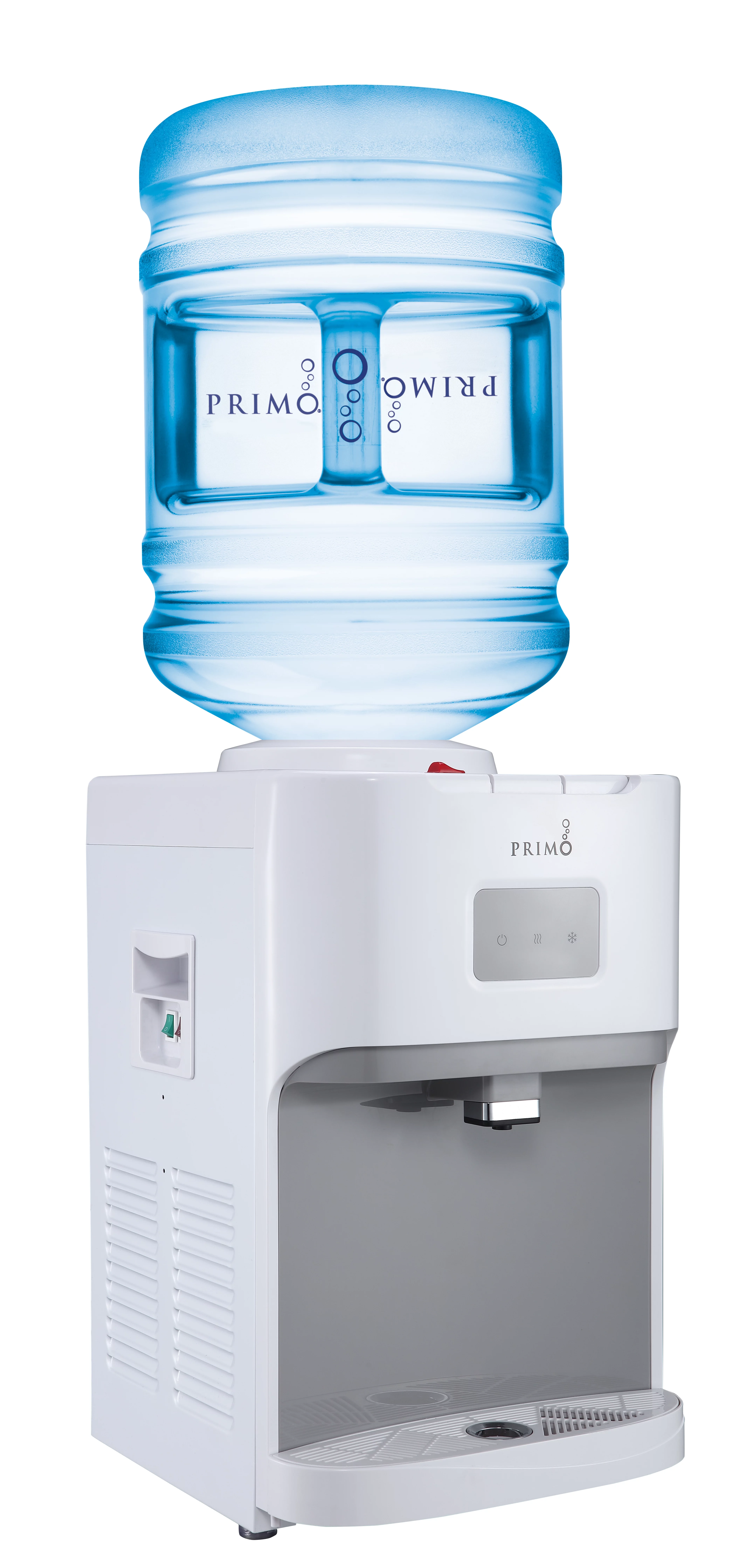 Primo Deluxe Countertop Water Dispenser Top Loading, Hot/Cold/Room Temp, White