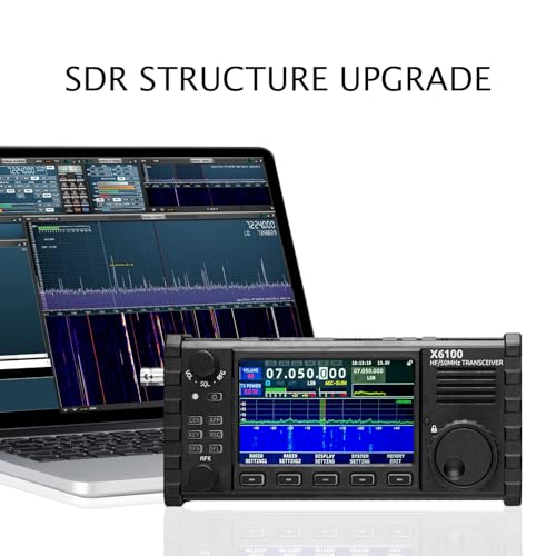 Xiegu X6100 HF Radio Transceiver, 10W Full Mode SDR Radio Supports BT with 4" LCD Screen