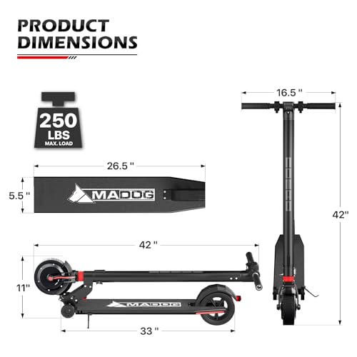 MoNiBloom E-Scooter Electric Kick Scooter w/LED Display and Bluetooth APP, Portable Folding Commuting Scooter for Adults & Teens