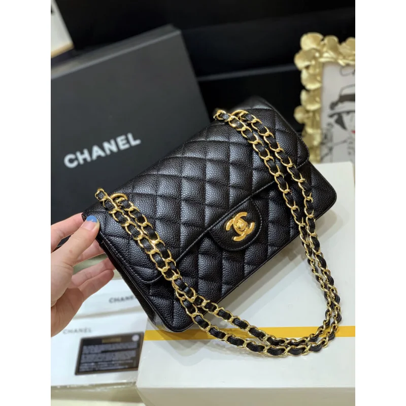 Chanel Small Class-Double Flap Bag A01113 Caviar Calfskin