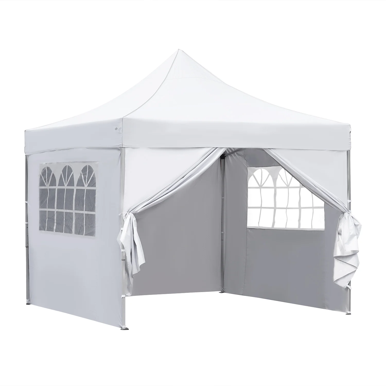 Outdoor Basic 10' x 10' Pop up Canopy Tent with 4 Side Panels Outside Canopy
