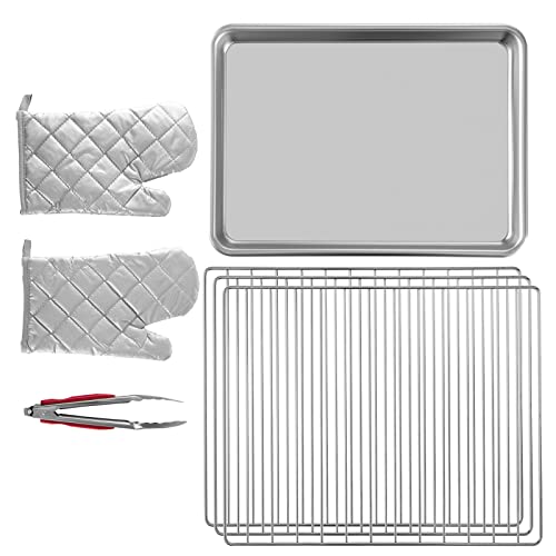 VEVOR Commercial Convection Oven, Conventional Oven Countertop, Toaster w/Front Glass Door, Electric Baking Oven w/Trays Wire Racks Clip Gloves, 120V