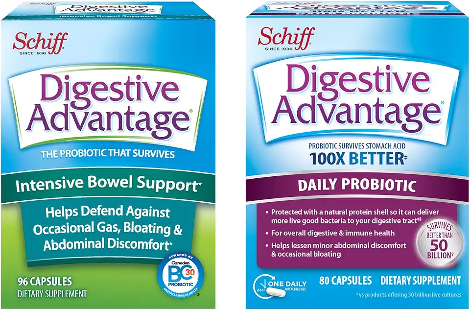 Digestive Advantage Daily Probiotic & IBS Capsule Bundle - Daily Probitic Capsules (80ct Box) & IBS Capsules (96ct Box), Probiotics for Men & Women