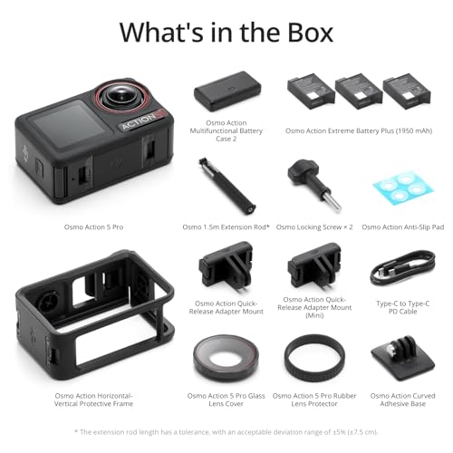 DJI Osmo Action 5 Pro Adventure Combo, Action Camera 4K with 1/1.3" Sensor, 12h Extended Battery Life with 3 Batteries, Stabilization