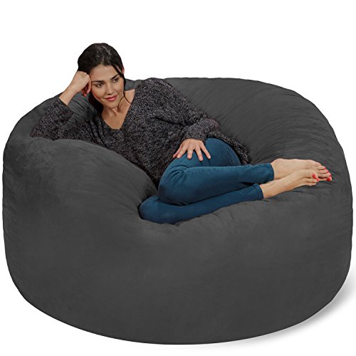 Chill Sack Bean Bag Chair - 5' Giant Memory Foam Lounge Chair with Soft Microfiber Cover – Cozy Furniture for Living Room, Dorm