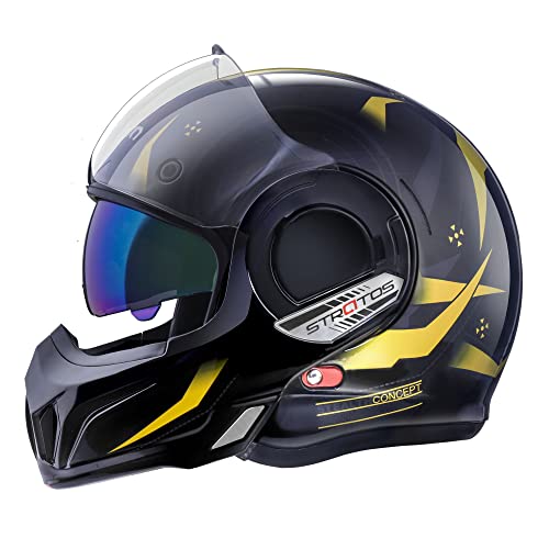 BEON Full Face Motorcycle Helmet DOT Approved, 180° Reversible Chin Guard Modular Pilot Helmet with Anti-Fog Dual Visors for Adult Men Women (S-XXL)