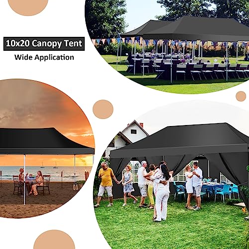 10x10 Pop Up Canopy Tent with 4 Sidewalls and Mesh Windows 2.0