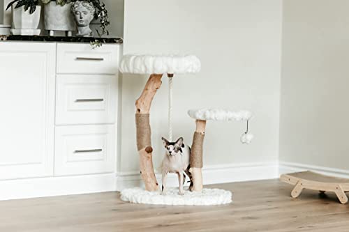 MAU Modern Cat Tower - Wooden Cat Scratching Tree & Condo - Luxury Collection - Cat Lovers Gift