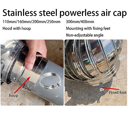 Hoiweqr Wind Turbines Air Vents, Wind Turbines Air Vents, Whirlybird Turbine, Dome Ventilator, Cap Vent Round, Vent Built-in Fly Screen Mesh