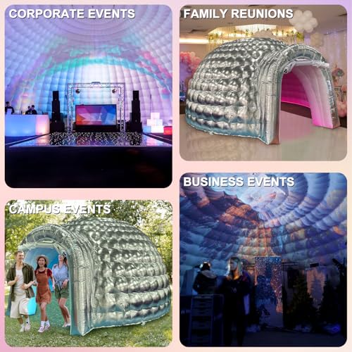 SAYOK Outdoor Portable Inflatable Igloo Dome Tent with Led Light for Party Wedding Event Camping