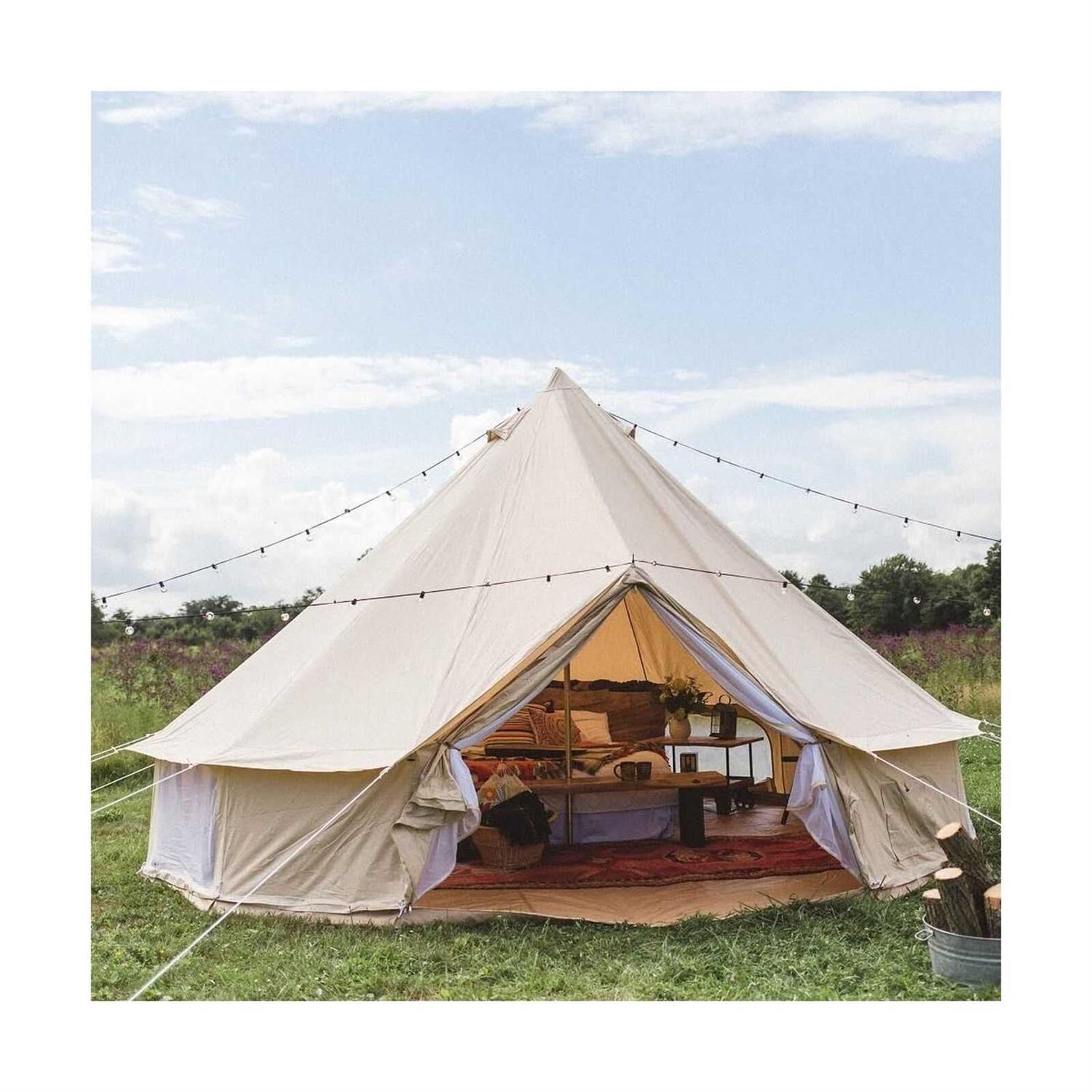 Dream House Outdoor Waterproof Cotton Canvas Family Camping Bell Tent - Sports Supplies Online Store