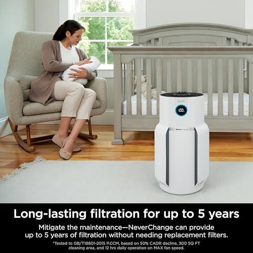 Shark Air Purifiers for Home Large Room with NeverChange Air Filter, 5 Year HEPA Filter, Covers 650 Sq. ft