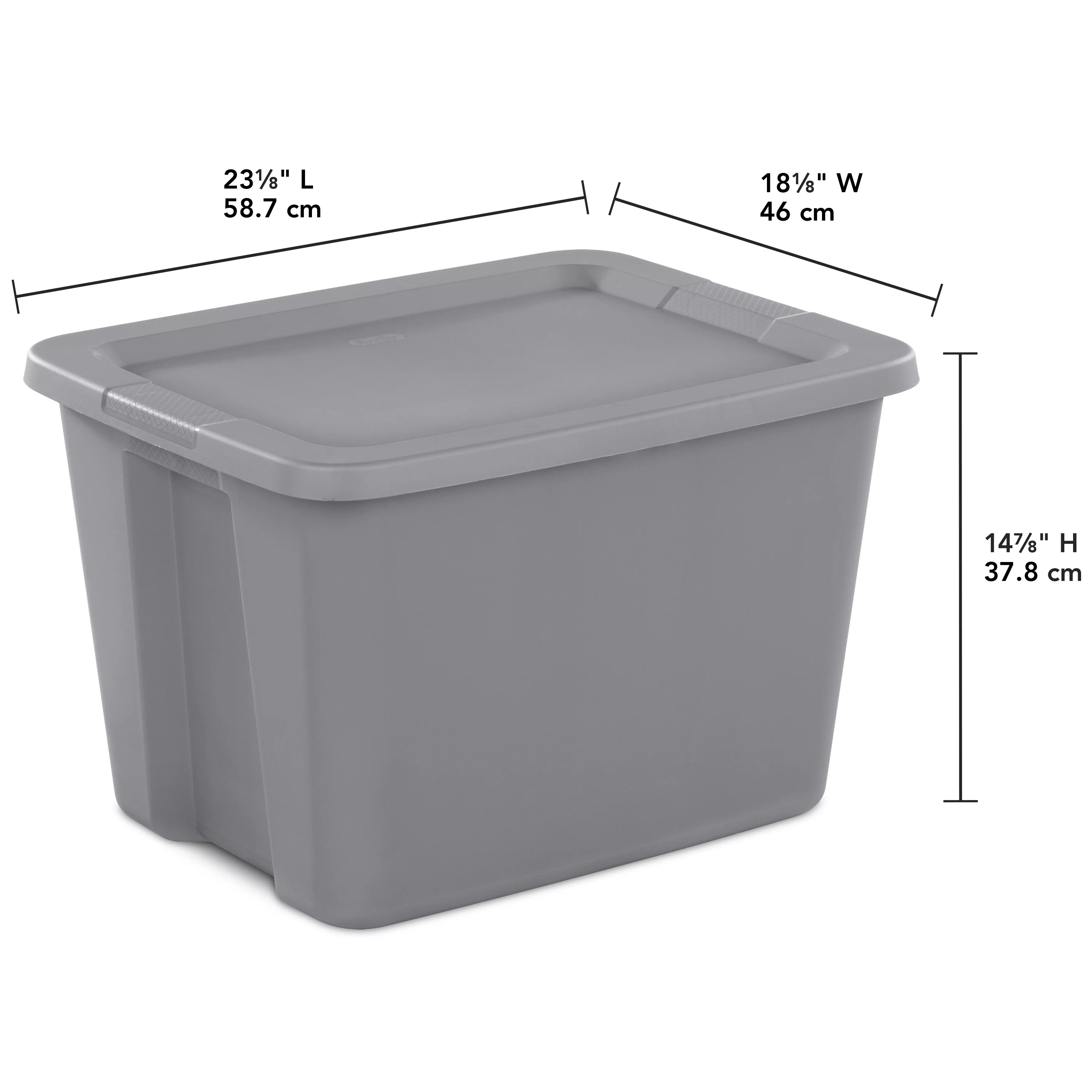 Sterilite 18 Gallon Tote Box Plastic, Gray, Set of 8