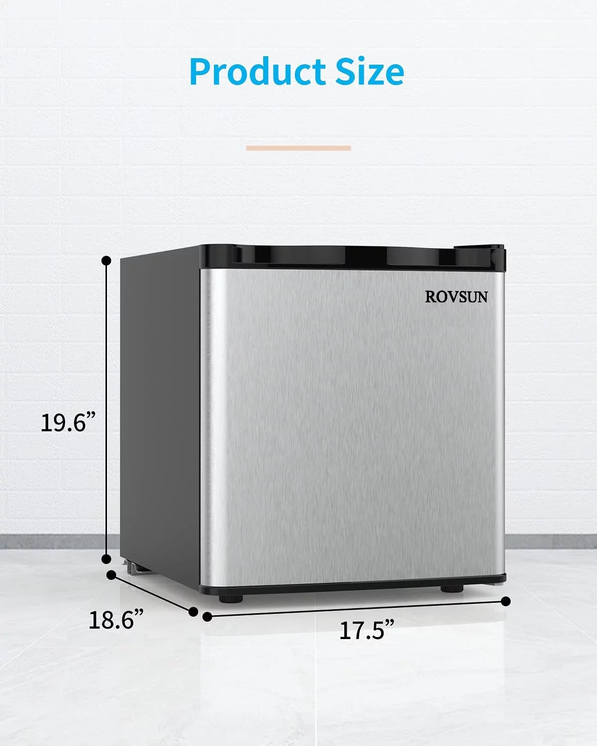 ROVSUN 1.1 Cu.Ft Compact Upright Freezer with Shelf & Adjustable Thermostat for Home Office Dorm Apartment