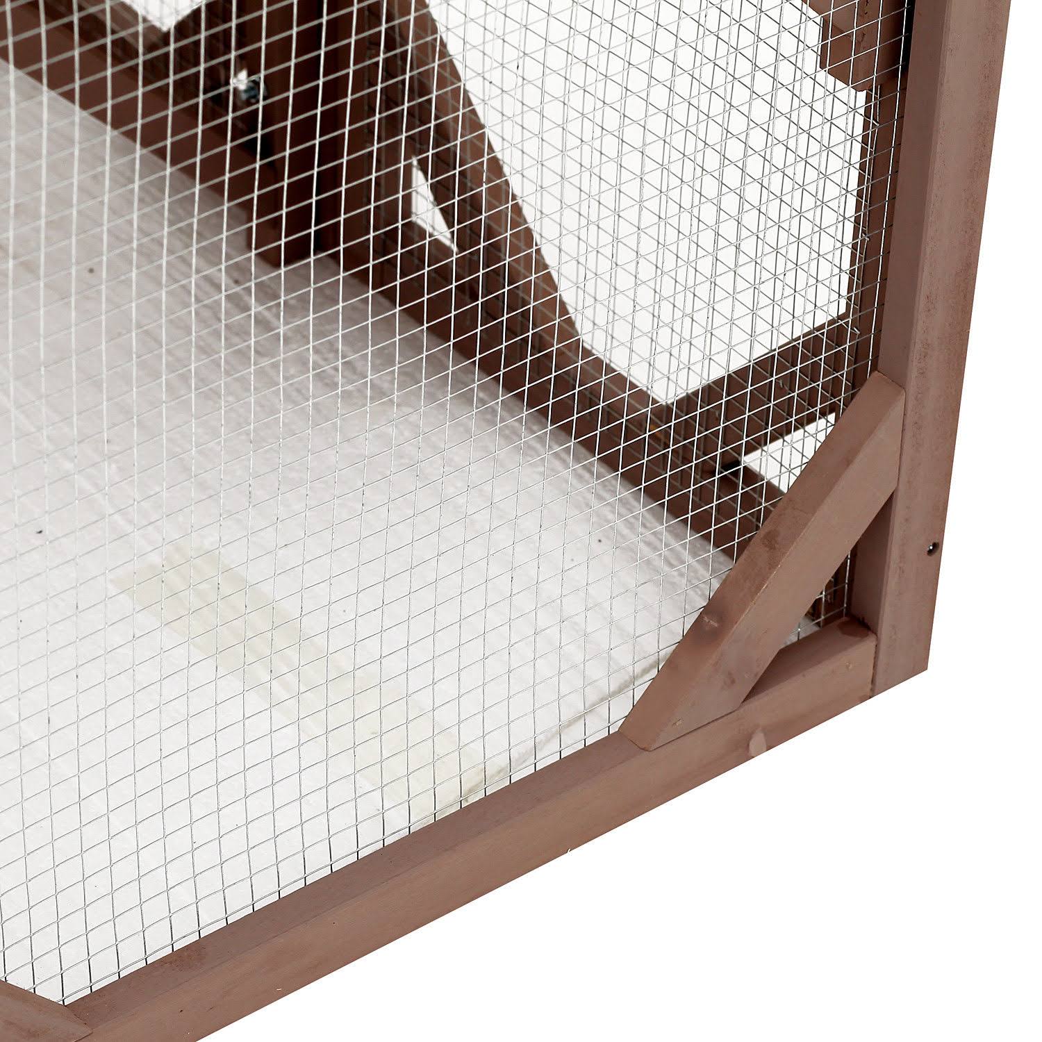 PawHut 71x22 x 32x22 x 44x22 Large Wooden Outdoor Cat Enclosure Catio Cage with 3 Platforms