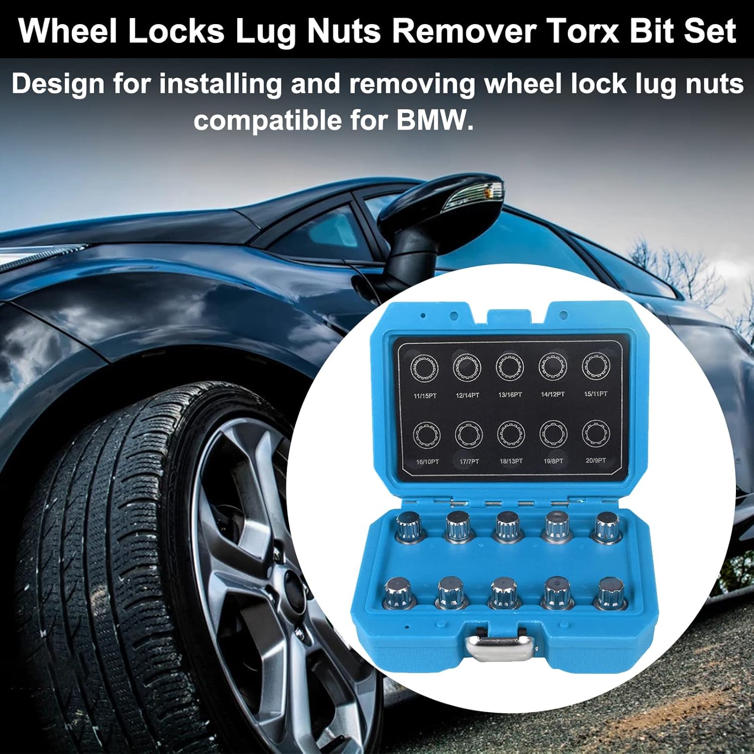 Automotive Wheel Lock Removal Kit Locking Lug Nuts Compatible for BMW Torx Bit Set