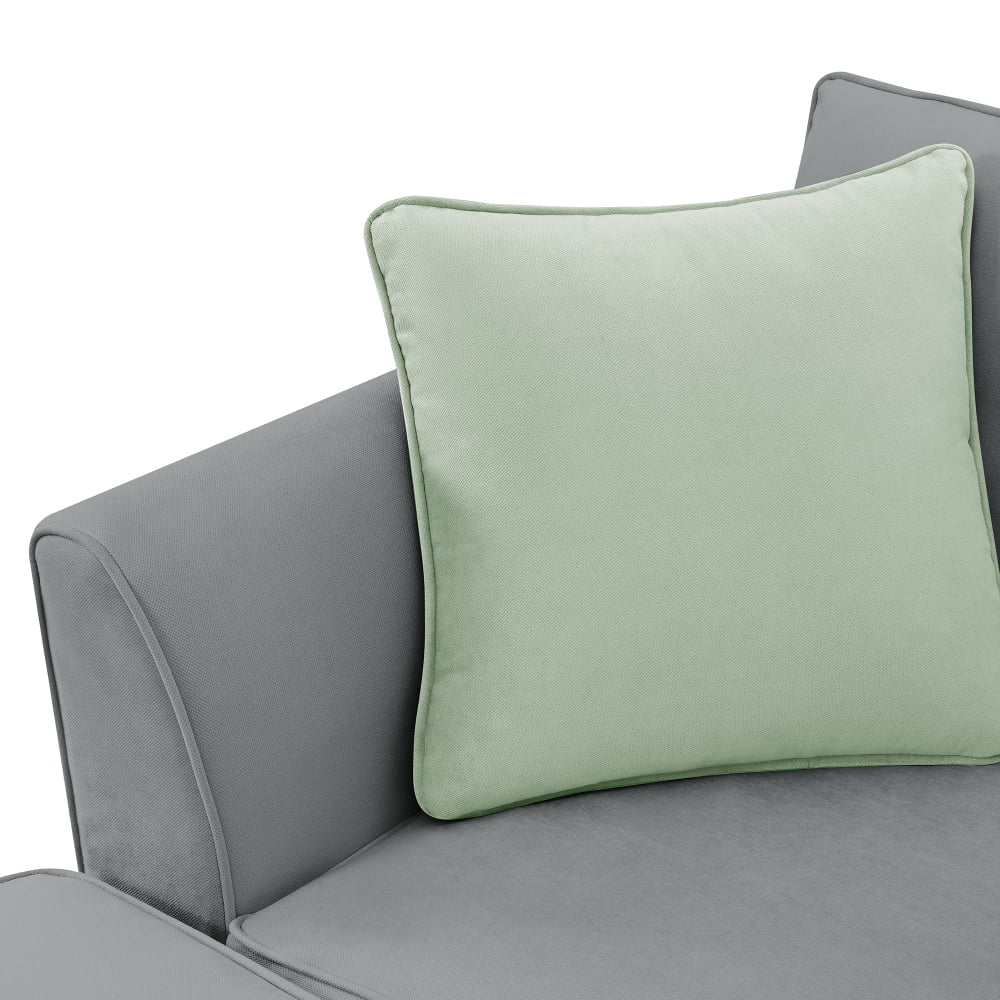 112*87" Sectional Sofa Couches Living Room Sets 7 Seats Modular Sectional Sofa with Ottoman L Shape Fabric Sofa Corner Couch Set with 3 Pillows,Grey