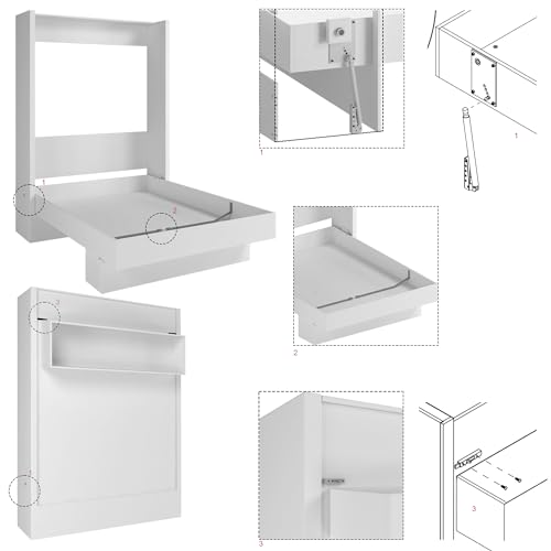 Oakland Living Easy-Lift Full Murphy Wall Bed in White with Shelf