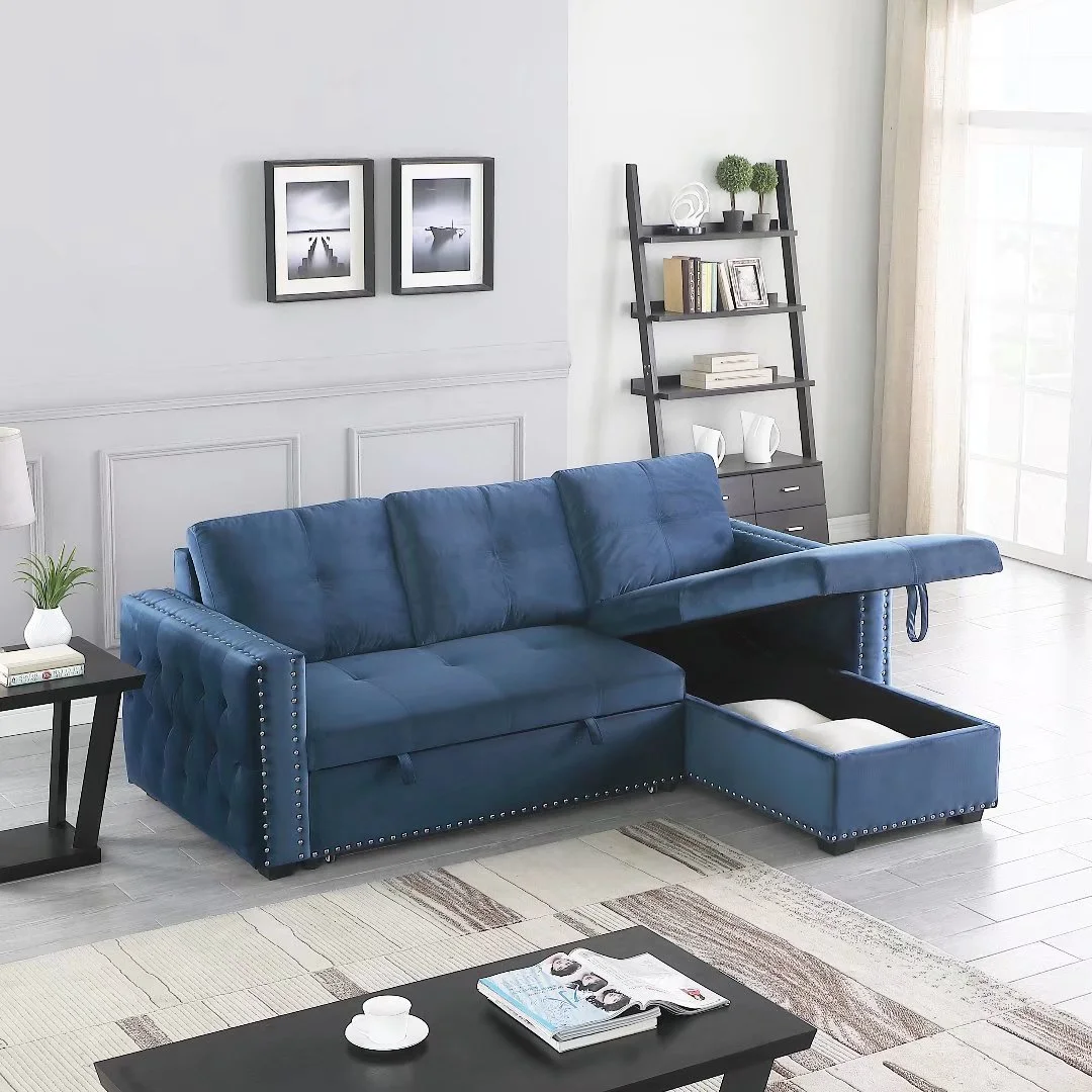 Morden Fort Modern Contemporary Sectional Sofa L-Shape with Storage Reversible Sleeper Couch