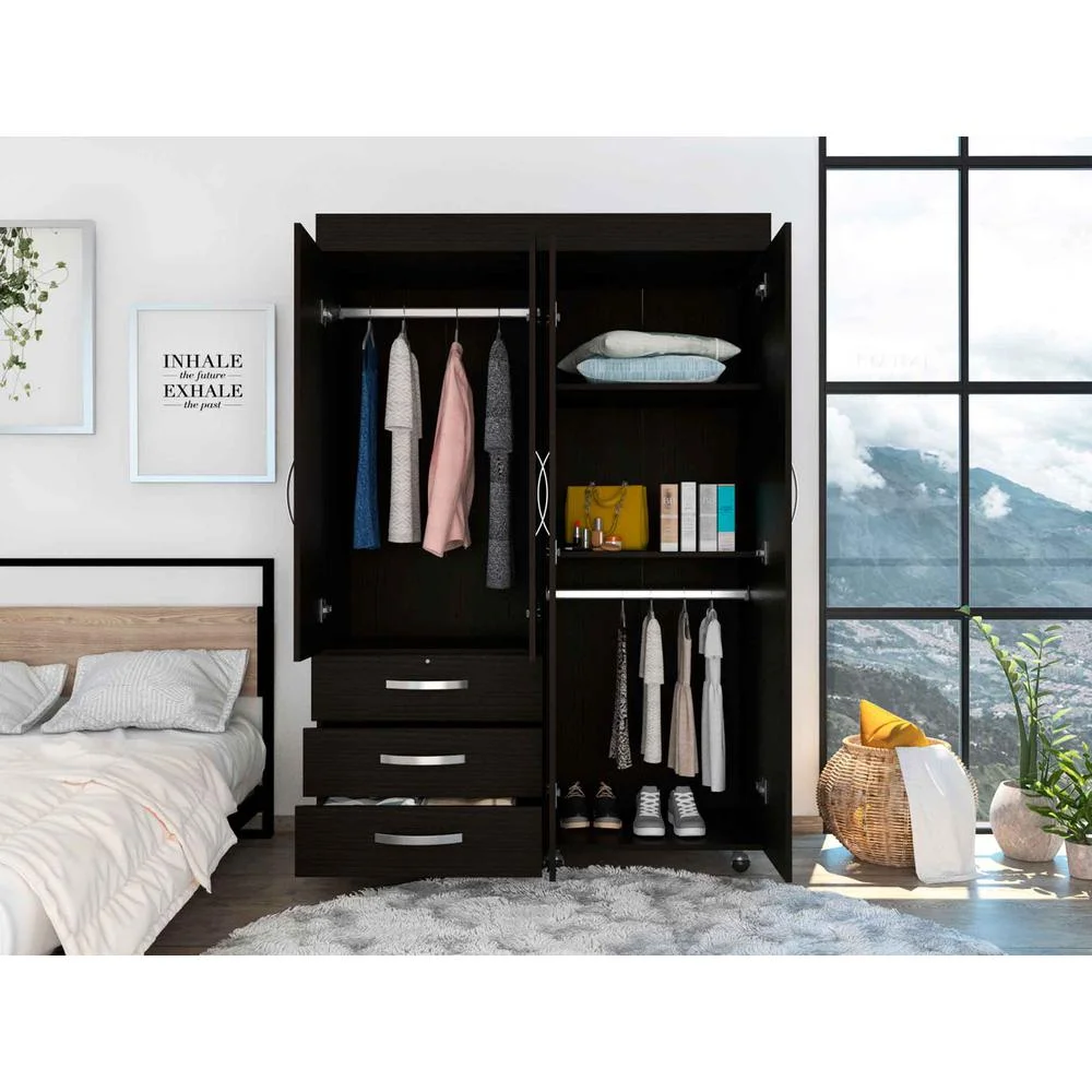 FM FURNITURE LLC Janeiro Armoire ,Black