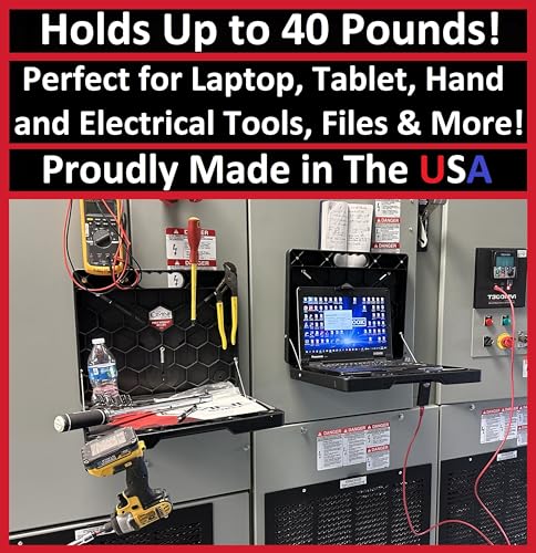 The OmniShelf Magnetic Portable Workstation + Toolbox, Computer & Laptop Stand, Multimeter Case, Utility Shelf w/ 40 lb Capacity