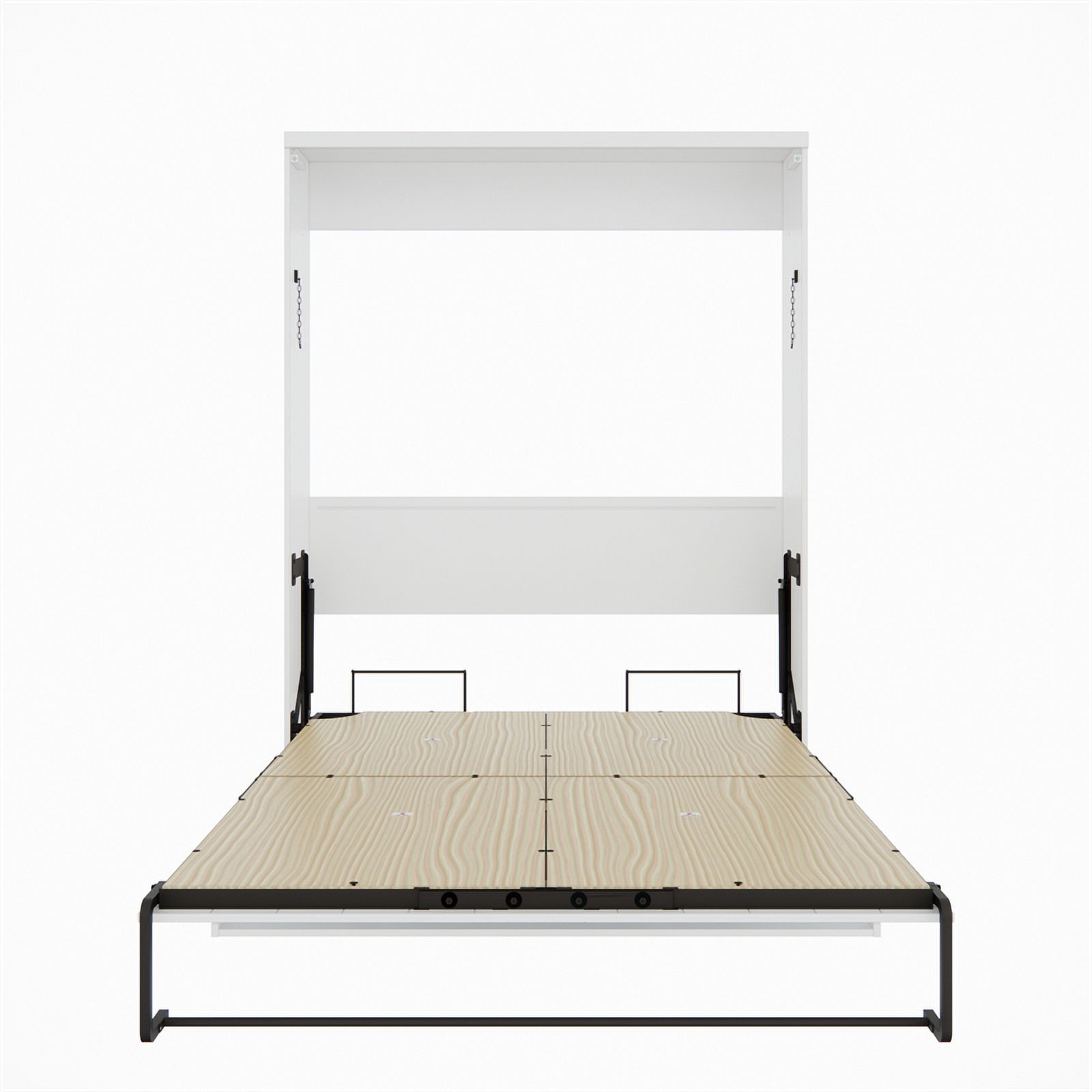 RoomAndLoft Brentwood Queen Solid Wood Murphy Wall Desk Bed in White
