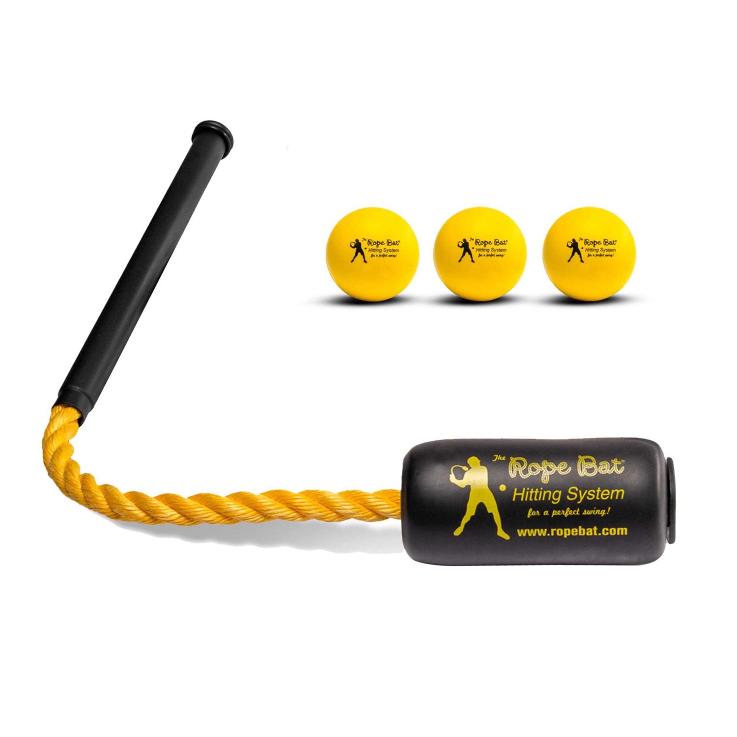 Rope Bat Ultimate Rope Bat Swing Trainer w/ 3 Soft Training Balls – Baseball &amp; Softball Hitting Trainer - Sports Supplies Online Store