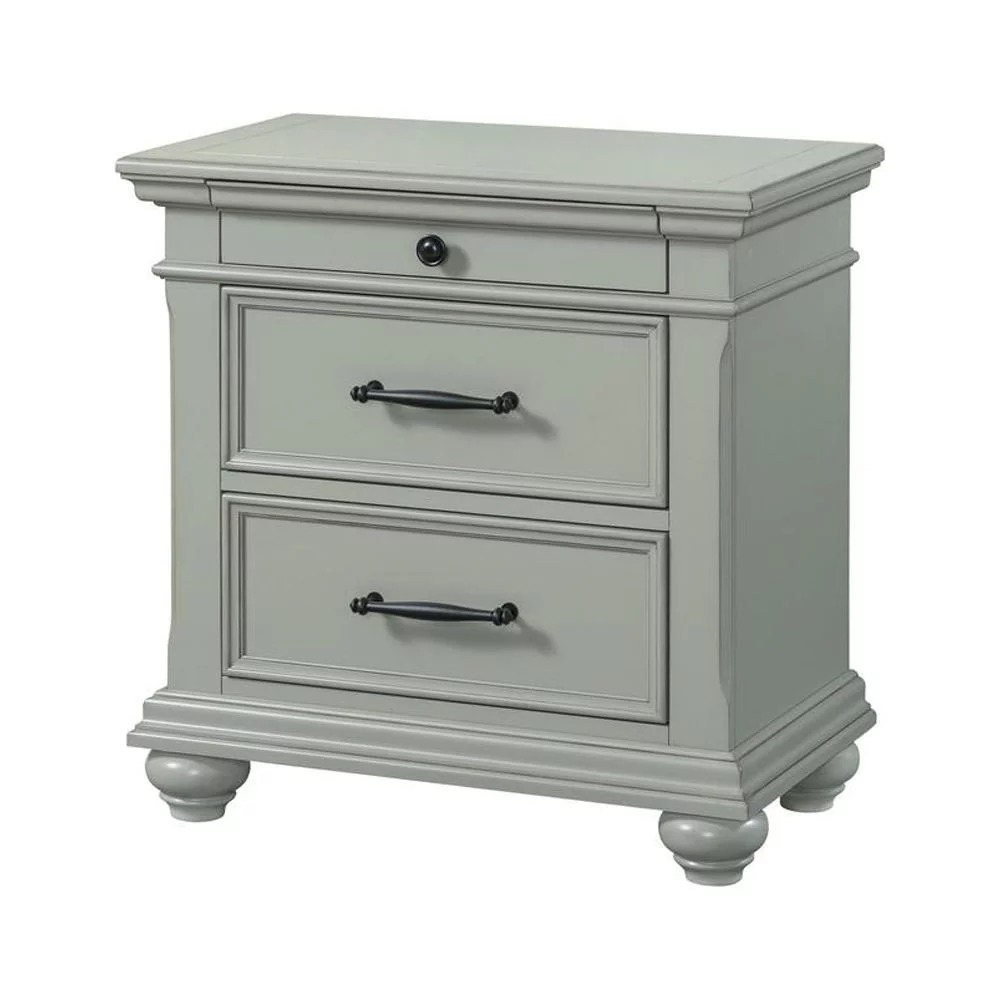 Picket House Furnishings Brooks Queen Platform Storage 4PC Bedroom Set in Grey