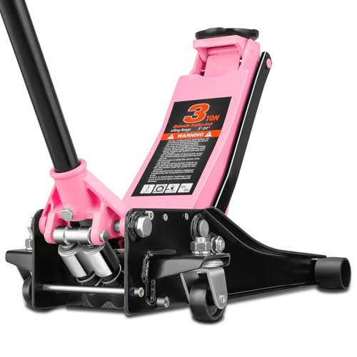 Auto Dynasty 4 Ton Low Profile Floor Jack, Heavy Duty Steel Hydraulic Car Jack with Dual Pistons Quick Lift Pump, Hydraulic Racing Floor Jack