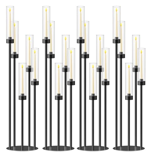 35inch 10pcs Black Candelabra Centerpieces for Tables 5 Arms Wedding centerpieces for Decorations