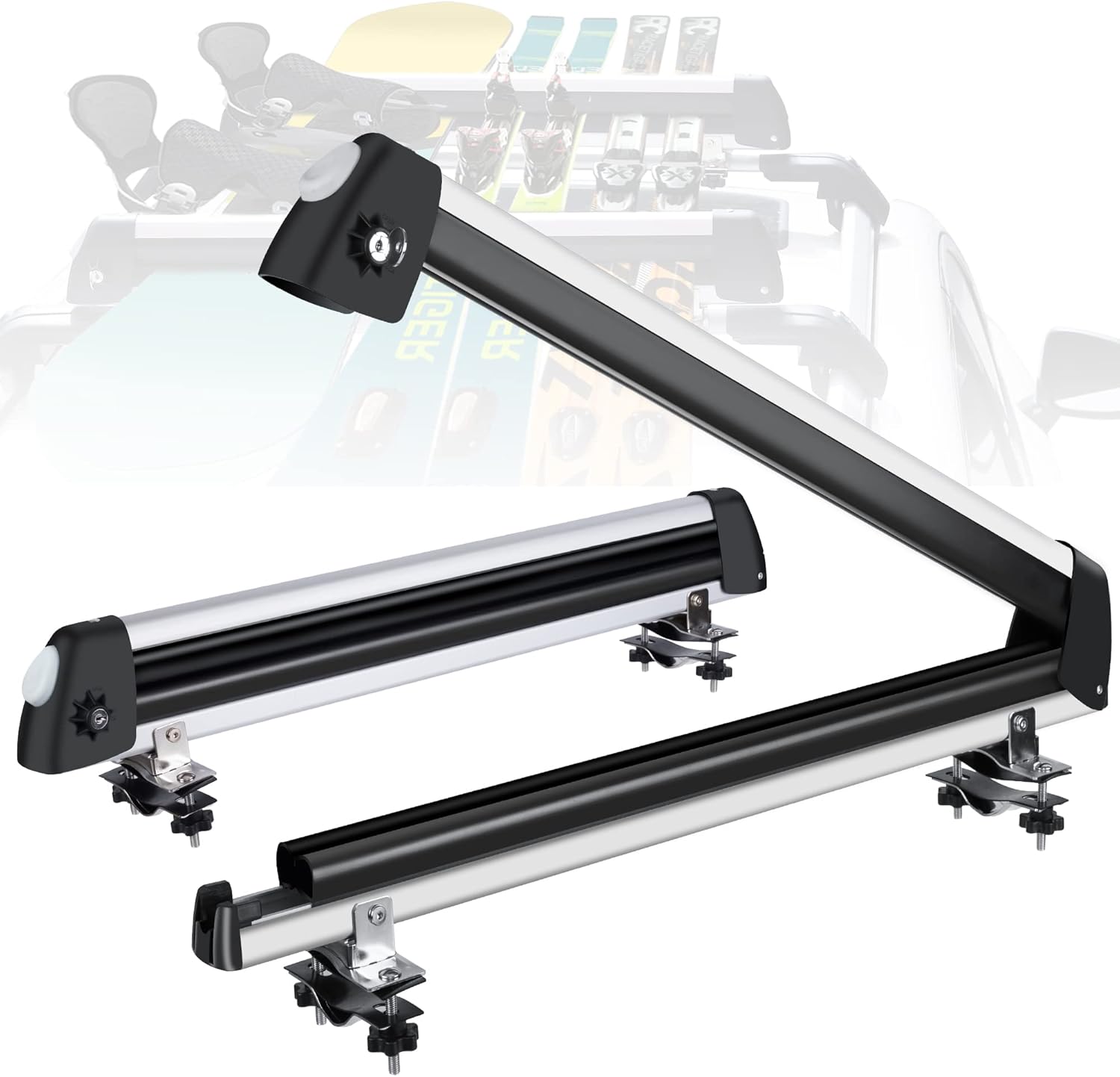 DRSPORTS Aluminum Universal Car Rack Carrier Ski roof Racks, Snowboard Racks, Ski Board Roof Carrier Fit Most Vehicles Equipped Crossbar (33)