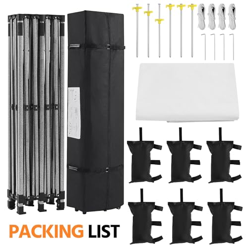 Yaheetech Heavy Duty Pop Up Canopy Tent, 10x20 Commercial Instant Shelter Tent for Wedding, Parties, Adjustable Outdoor Canopy with Wheeled Carry Bag