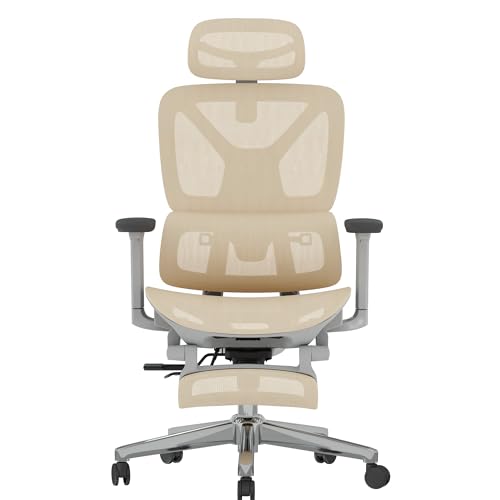 FLEXISPOT ErgoX Premium Ergonomic Office Chair with Footrest- Adjustable 3D Armrests, Dynamic Lumbar Support, Recline & Tilt Function, Mesh Seat